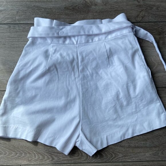 Zara Paperbag Waist High Waist White  Shorts - Picture 10 of 14